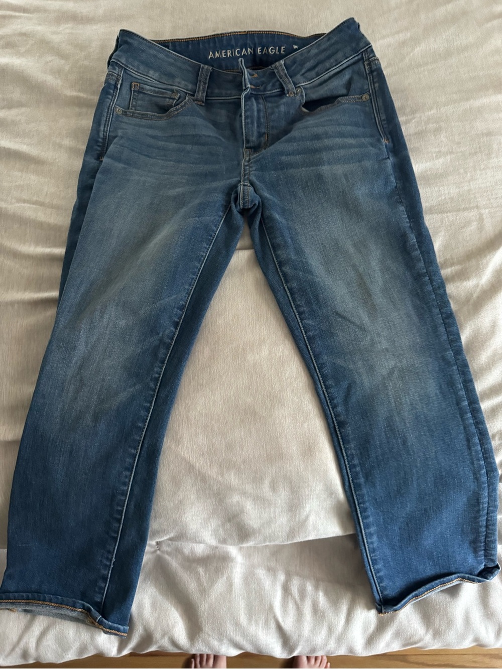 American Eagle Outfitters Medium Blue Straight Leg Jeans-short